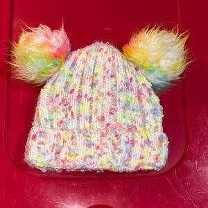 Colorful Pom-Pom Knit Beanie for Kids